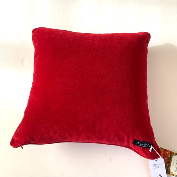 Liberty London Pillow Wiltshire Stars Print Alice Caroline 16x16 Velvet Back Red - Picture 5 of 7